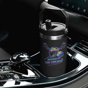 Respect The Crease Lacrosse Drip Flip Straw Tumbler Funny Lax Goalie TS11 Print Your Wear