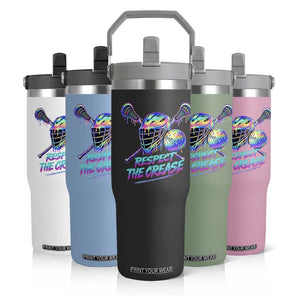 Respect The Crease Lacrosse Drip Flip Straw Tumbler Funny Lax Goalie TS11 Print Your Wear