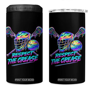 Respect The Crease Lacrosse Drip 4 in 1 Can Cooler Tumbler Funny Lax Goalie TS11 One Size: 16 oz Black Print Your Wear