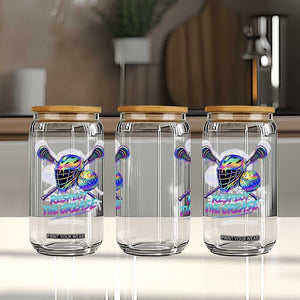 Respect The Crease Lacrosse Drip Glass Can Funny Lax Goalie TS11 Print Your Wear