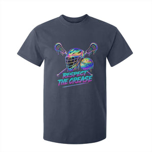 Respect The Crease Lacrosse Drip T Shirt For Kid Funny Lax Goalie TS11 Navy Print Your Wear