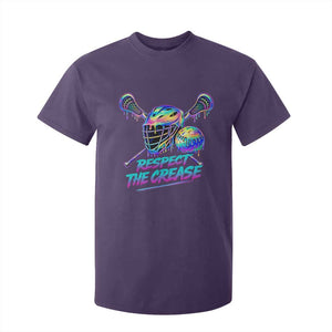 Respect The Crease Lacrosse Drip T Shirt For Kid Funny Lax Goalie TS11 Purple Print Your Wear