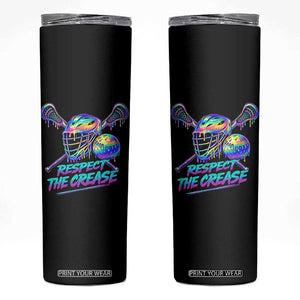 Respect The Crease Lacrosse Drip Skinny Tumbler Funny Lax Goalie TS11 Black Print Your Wear