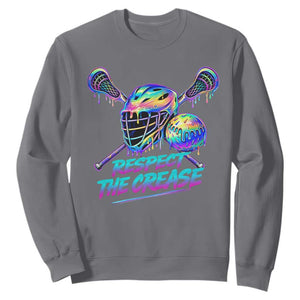 Respect The Crease Lacrosse Drip Sweatshirt Funny Lax Goalie TS11 Charcoal Print Your Wear