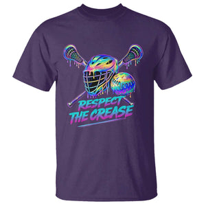 Respect The Crease Lacrosse Drip T Shirt Funny Lax Goalie TS11 Purple Print Your Wear