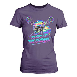 Respect The Crease Lacrosse Drip T Shirt For Women Funny Lax Goalie TS11 Purple Print Your Wear