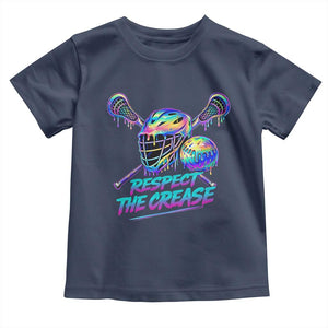 Respect The Crease Lacrosse Drip Toddler T Shirt Funny Lax Goalie TS11 Navy Print Your Wear