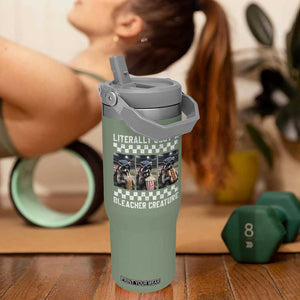 Baseball Raccoon Literally Just a Bleacher Creature Flip Straw Tumbler Funny Trash Panda At Ballfield TS11 One Size: 30 oz Moss Green Print Your Wear