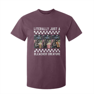 Baseball Raccoon Literally Just a Bleacher Creature T Shirt For Kid Funny Trash Panda At Ballfield TS11 Maroon Print Your Wear