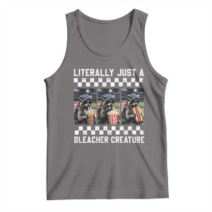 Baseball Raccoon Literally Just a Bleacher Creature Tank Top Funny Trash Panda At Ballfield TS11 Deep Heather Print Your Wear