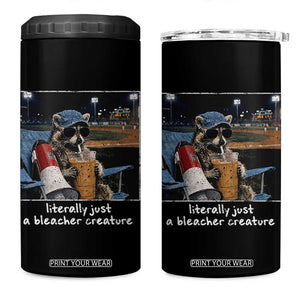 Baseball Raccoon Literally Just a Bleacher Creature 4 in 1 Can Cooler Tumbler Funny Trash Panda Drinking Iced Coffee Ballfield TS11 One Size: 16 oz Black Print Your Wear