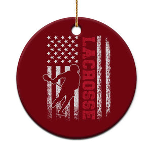 Lacrosse American Flag Lax Men 4th of July Ceramic Ornament TS11 1pc Red Print Your Wear