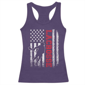 Lacrosse American Flag Lax Men 4th of July Racerback Tank Top TS11 Purple Print Your Wear