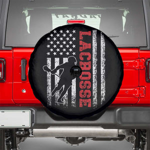 Lacrosse American Flag Lax Men 4th of July Spare Tire Cover TS11 Black Print Your Wear