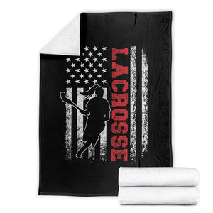 Lacrosse American Flag Lax Women 4th of July Throw Blanket TS11 Black Print Your Wear