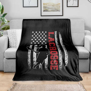 Lacrosse American Flag Lax Women 4th of July Throw Blanket TS11 Print Your Wear