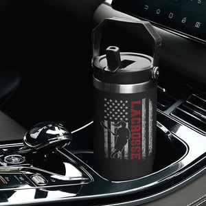 Lacrosse American Flag Lax Women 4th of July Flip Straw Tumbler TS11 Print Your Wear