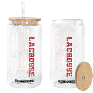 Lacrosse American Flag Lax Women 4th of July Glass Can TS11 Print Your Wear