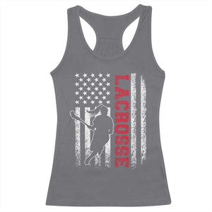 Lacrosse American Flag Lax Women 4th of July Racerback Tank Top TS11 Charcoal Print Your Wear