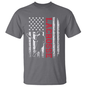 Lacrosse American Flag Lax Women 4th of July T Shirt TS11 Charcoal Print Your Wear