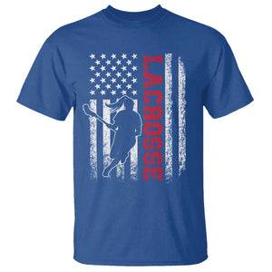 Lacrosse American Flag Lax Women 4th of July T Shirt TS11 Royal Blue Print Your Wear