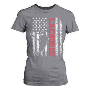 Lacrosse American Flag Lax Women 4th of July T Shirt For Women TS11 Charcoal Print Your Wear