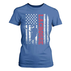 Lacrosse American Flag Lax Women 4th of July T Shirt For Women TS11 Royal Blue Print Your Wear