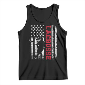 Lacrosse American Flag Lax Women 4th of July Tank Top TS11 Black Print Your Wear