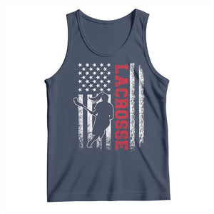 Lacrosse American Flag Lax Women 4th of July Tank Top TS11 Navy Print Your Wear