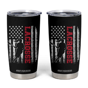 Lacrosse American Flag Lax Women 4th of July Tumbler Cup TS11 Black Print Your Wear