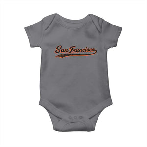 San Francisco Sports Script Retro Baseball Lovers Proud City Baby Onesie TS11 Charcoal Print Your Wear