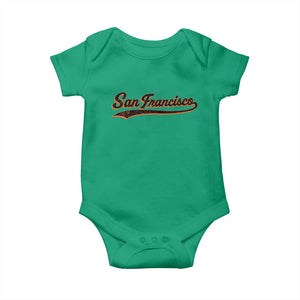 San Francisco Sports Script Retro Baseball Lovers Proud City Baby Onesie TS11 Irish Green Print Your Wear
