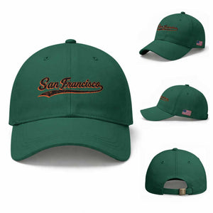 San Francisco Sports Script Retro Baseball Lovers Proud City Baseball Cap TS11 Baseball Cap Universal Fit Irish Green Print Your Wear