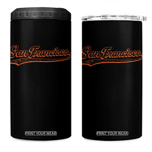 San Francisco Sports Script Retro Baseball Lovers Proud City 4 in 1 Can Cooler Tumbler TS11 One Size: 16 oz Black Print Your Wear