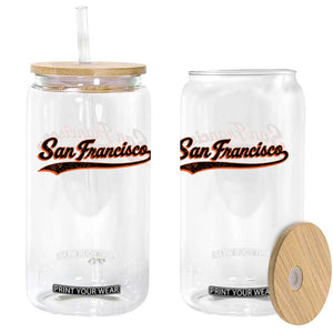 San Francisco Sports Script Retro Baseball Lovers Proud City Glass Can TS11 Print Your Wear