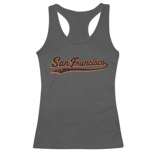 San Francisco Sports Script Retro Baseball Lovers Proud City Racerback Tank Top TS11 Dark Heather Print Your Wear