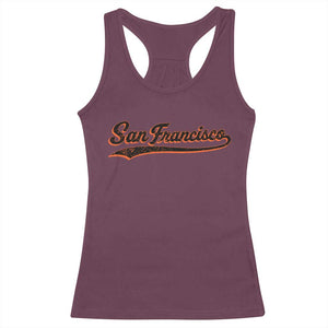 San Francisco Sports Script Retro Baseball Lovers Proud City Racerback Tank Top TS11 Maroon Print Your Wear
