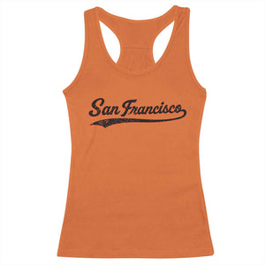 San Francisco Sports Script Retro Baseball Lovers Proud City Racerback Tank Top TS11 Orange Print Your Wear