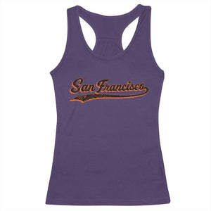 San Francisco Sports Script Retro Baseball Lovers Proud City Racerback Tank Top TS11 Purple Print Your Wear
