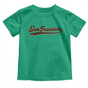 San Francisco Sports Script Retro Baseball Lovers Proud City Toddler T Shirt TS11 Irish Green Print Your Wear