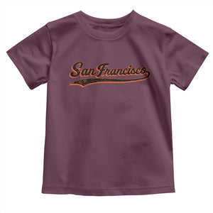 San Francisco Sports Script Retro Baseball Lovers Proud City Toddler T Shirt TS11 Maroon Print Your Wear