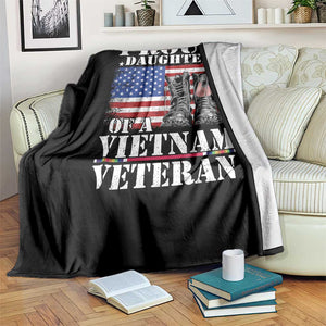 Proud Daughter Of A Vietnam Veteran Throw Blanket American Flag Army Boots TS11 Print Your Wear