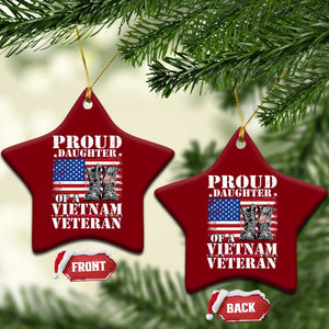Proud Daughter Of A Vietnam Veteran Ceramic Ornament American Flag Army Boots TS11 Print Your Wear