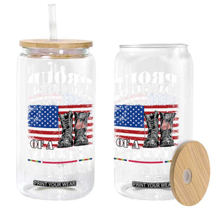 Proud Daughter Of A Vietnam Veteran Glass Can American Flag Army Boots TS11 Print Your Wear