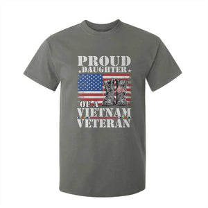 Proud Daughter Of A Vietnam Veteran T Shirt For Kid American Flag Army Boots TS11 Military Green Print Your Wear