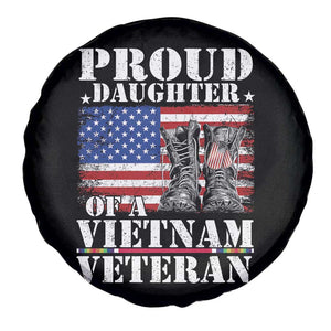 Proud Daughter Of A Vietnam Veteran Spare Tire Cover American Flag Army Boots TS11 Print Your Wear