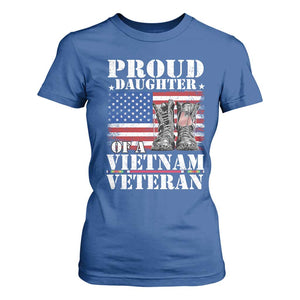 Proud Daughter Of A Vietnam Veteran T Shirt For Women American Flag Army Boots TS11 Royal Blue Print Your Wear