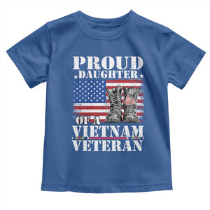 Proud Daughter Of A Vietnam Veteran Toddler T Shirt American Flag Army Boots TS11 Royal Blue Print Your Wear