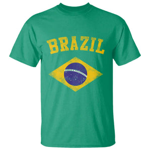 Vintage Brazil Flag Patriotic Brazilian Pride T Shirt TS11 Irish Green Print Your Wear