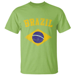 Vintage Brazil Flag Patriotic Brazilian Pride T Shirt TS11 Lime Print Your Wear